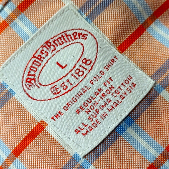 BROOKS BROTHERS 1818 MEN'S MONOGRAMMED PLAID LUXURY SHIRT - Picture 17 of 17